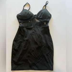 Black Lace front mini dress